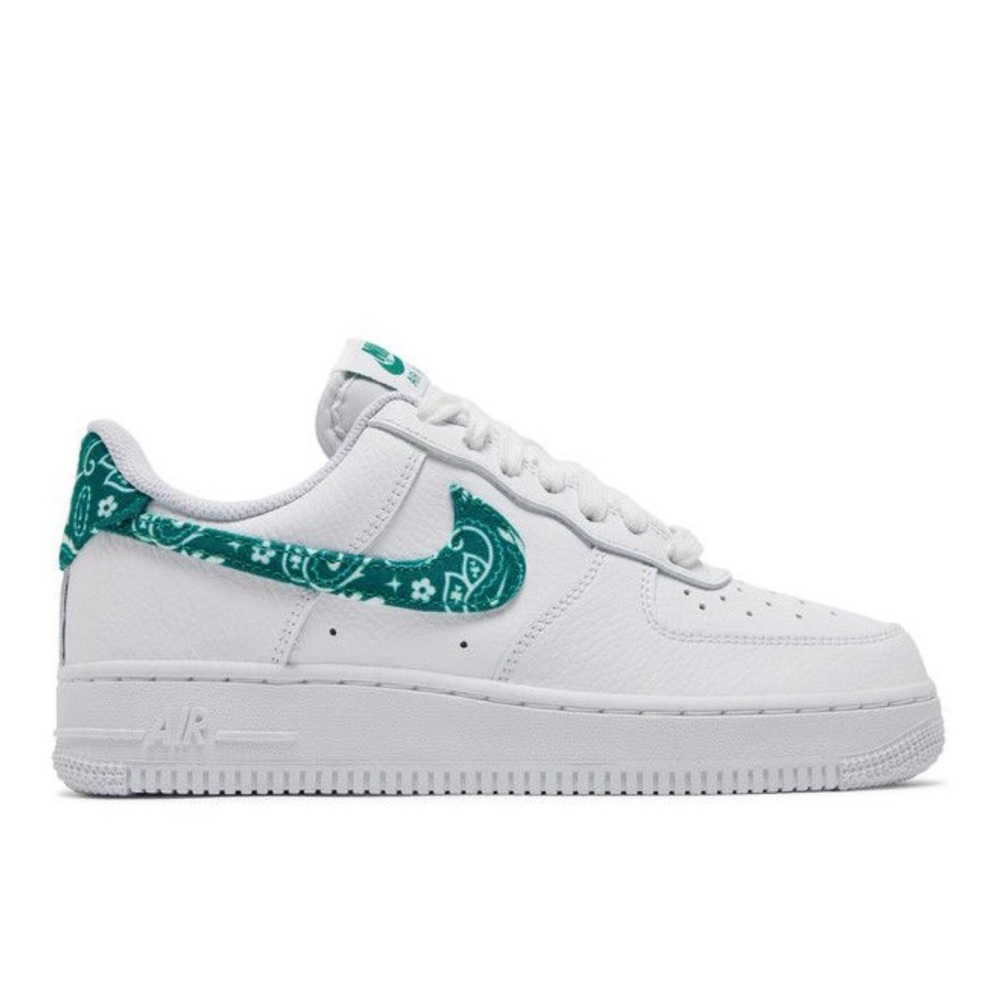 Nike White Sneakers with Green bandana Swoosh size 3.5 kids or women’s 5.5